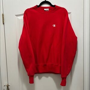 Champion Men's Bright Red Crewneck Sweater